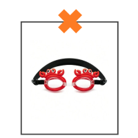 Duikbril krab zwart/rood